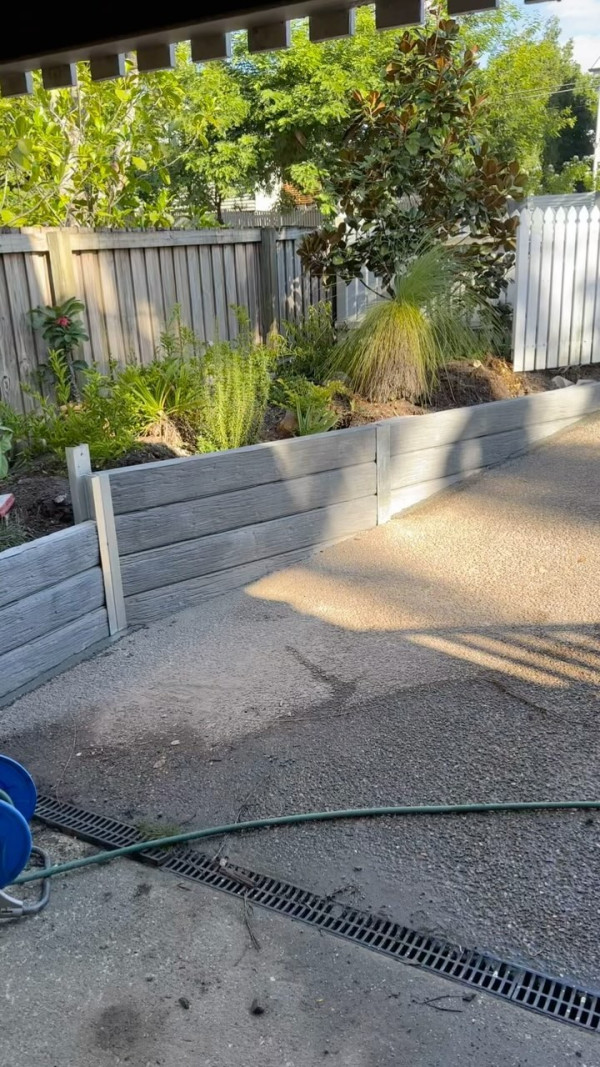 We were able to complete the first stage of this front yard Transformation The Retaining wall is in. Now…
